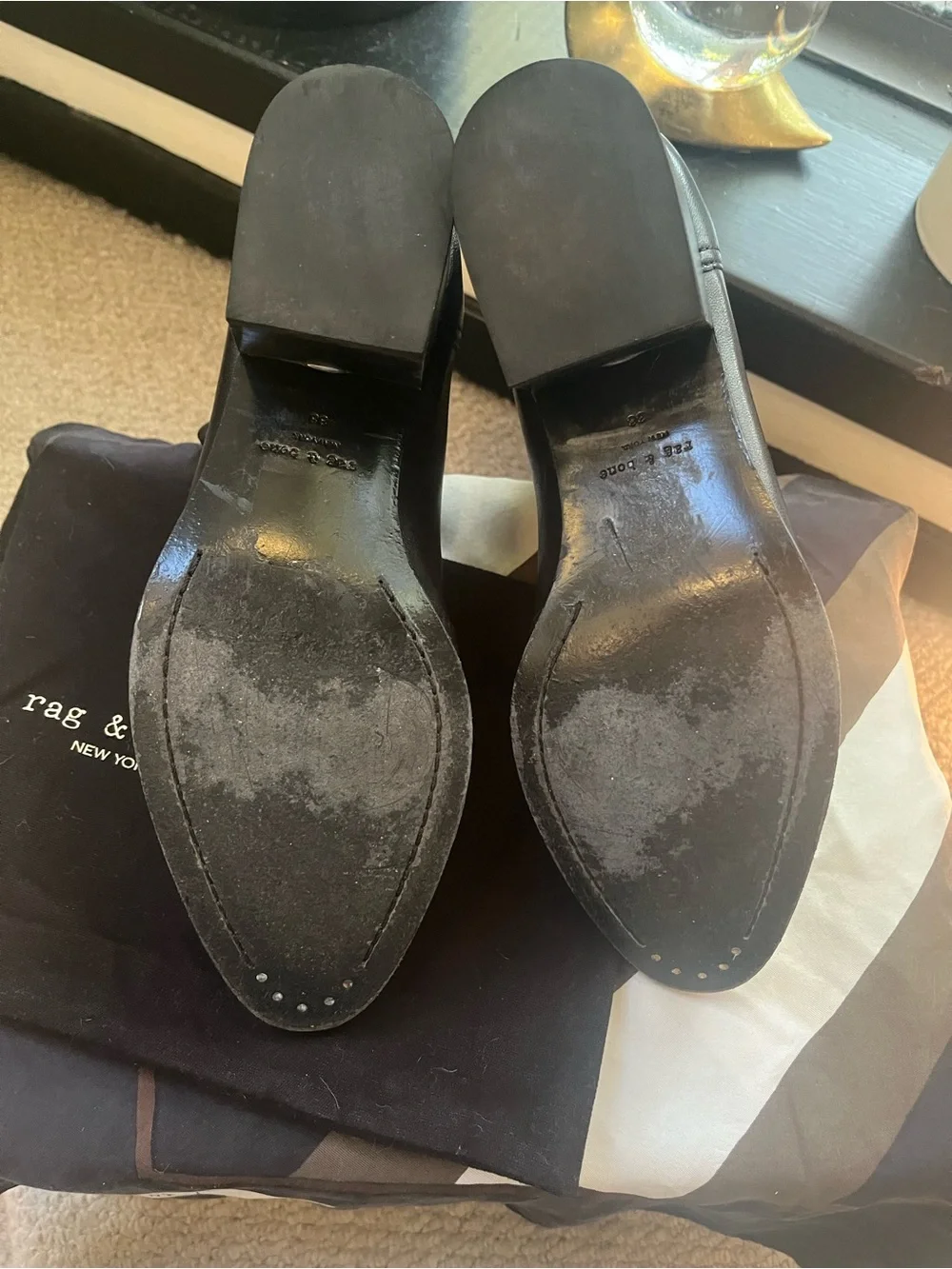 rag & bone Black Leather Chelsea Ankle Boots